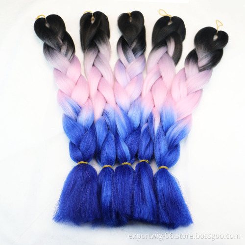 Wholesale Synthetic Hair Extension Crochet Jumbo Braids Hair 24 Inch Synthetic Raw Material Jumbo Braid Hair Extensions